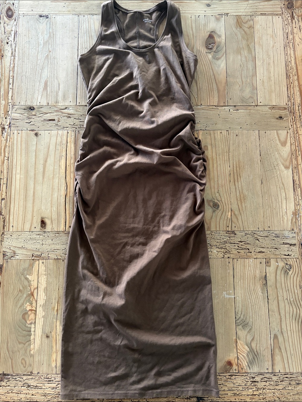 Everlane Brown Maxi Tank Dress with Cinched Waist